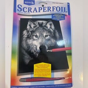 Vintage Reeves Scraper Foil Rare Wolf Portrait PPSF27 With Scrape cutter New